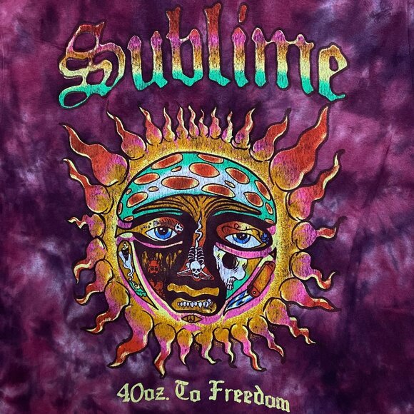 Sublime 40 Oz To Freedom Album Cover Sun Logo Tie-Dye T-Shirt Medium - Picture 2 of 4
